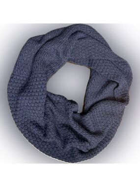 100% Alpaca Handmade Warm Infinity Scarf Hortensia Navy Blue Soft Made in Peru